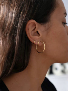 Pendientes aro 30 mm · Acero dorado 316L baño oro 18k · par 25€ unidad 13€
