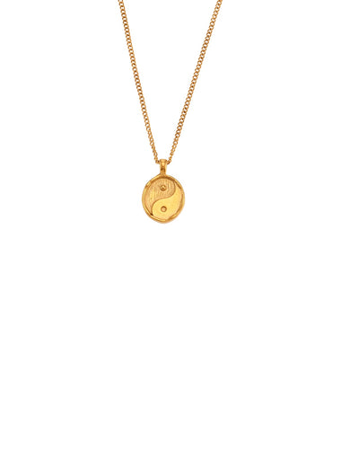 Collar Yin Yang • Acero dorado 316L baño oro 18K