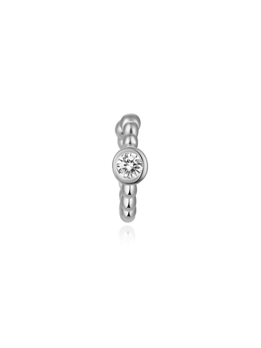 Pendiente ear cuff bolitas circonita - Plata 925