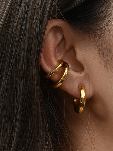 Pendiente ear cuff 2 unidades - Acero dorado 316L baño oro 18 K