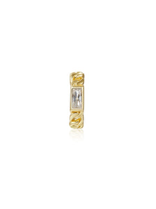 PENDIENTE EAR CUFF ESLABONES CIRCONITA - PLATA 925 BAÑO ORO 24K