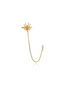 PENDIENTE EAR CUFF ARAÑA CIRCONITA - PLATA 925 BAÑO ORO 24K