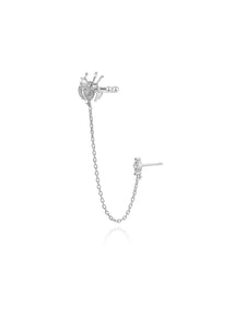 PENDIENTE EAR CUFF ARAÑA CIRCONITA - PLATA 925