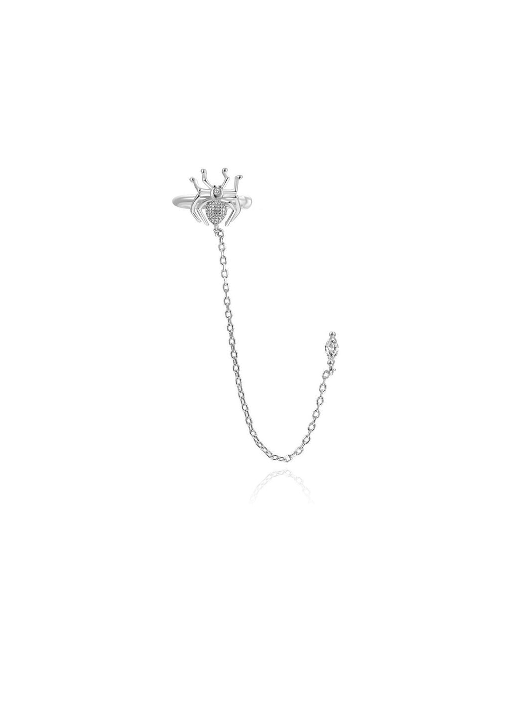 PENDIENTE EAR CUFF ARAÑA CIRCONITA - PLATA 925