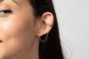 Pendiente ear cuff araña circonita - Plata 925