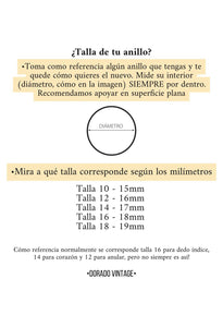 Anillo circonitas - Plata 925 baño oro 18k - Talla 14 y 16