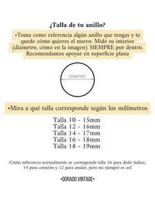 Anillo cadena - Acero dorado 316L baño oro 18k - Talla 12