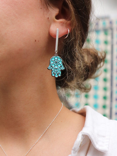 Pendientes barra HISHAM - Plata 925