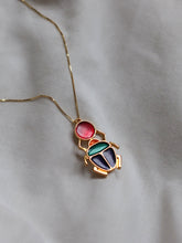 Cargar imagen en el visor de la galería, Pack: Collar + Pendientes barra KEOPS - Plata 925 baño oro 18k