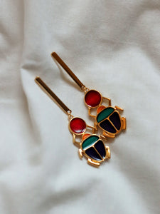 Pendientes barra KEOPS - Plata 925 baño oro 18k - par 30€