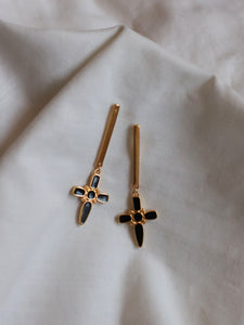Pendientes barra JABA - Plata 925 baño oro 18k - par 30€