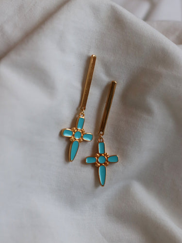 Pendientes barra SAHURA - Plata 925 baño oro 18K - par 30€