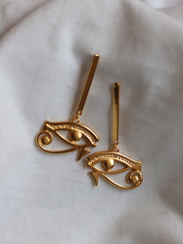 Pendientes barra HORUS - Plata 925 baño 18k