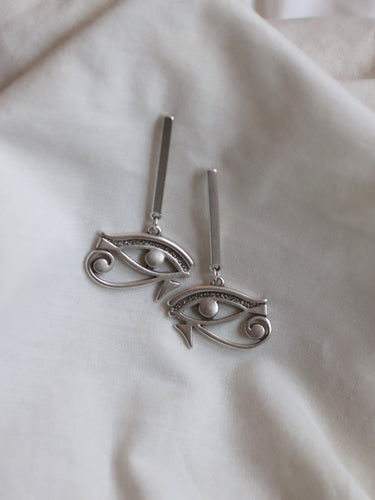 PENDIENTES BARRA HORUS - PLATA 925