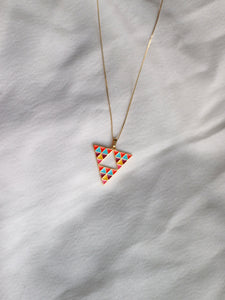 Pack: Collar + pendientes aros CAMERÚN - Charm latón baño oro 18k y cadena Plata 925 baño oro 18k