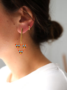 PACK: COLLAR + PENDIENTES BARRA CAMERÚN - PLATA BAÑO ORO 24K