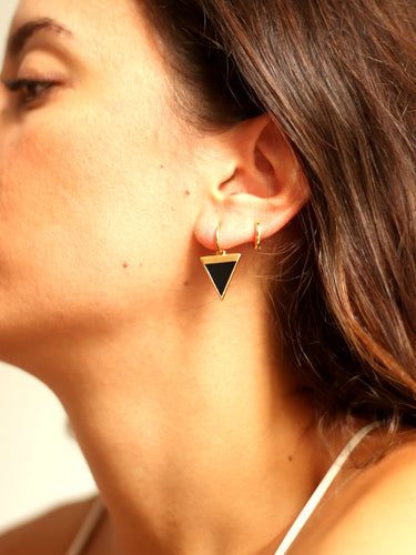 PENDIENTES AROS 14mm UNIS - BAÑO ORO 24K - par 30€