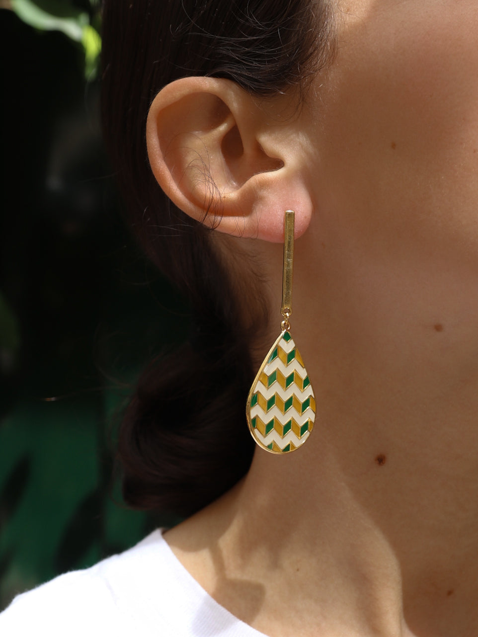PENDIENTES BARRA BARRIO ALTO- PLATA BAÑO ORO 24K