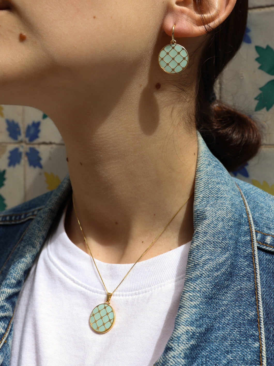 PACK: COLLAR + PENDIENTES ARO ALFAMA - PLATA BAÑO ORO 24K
