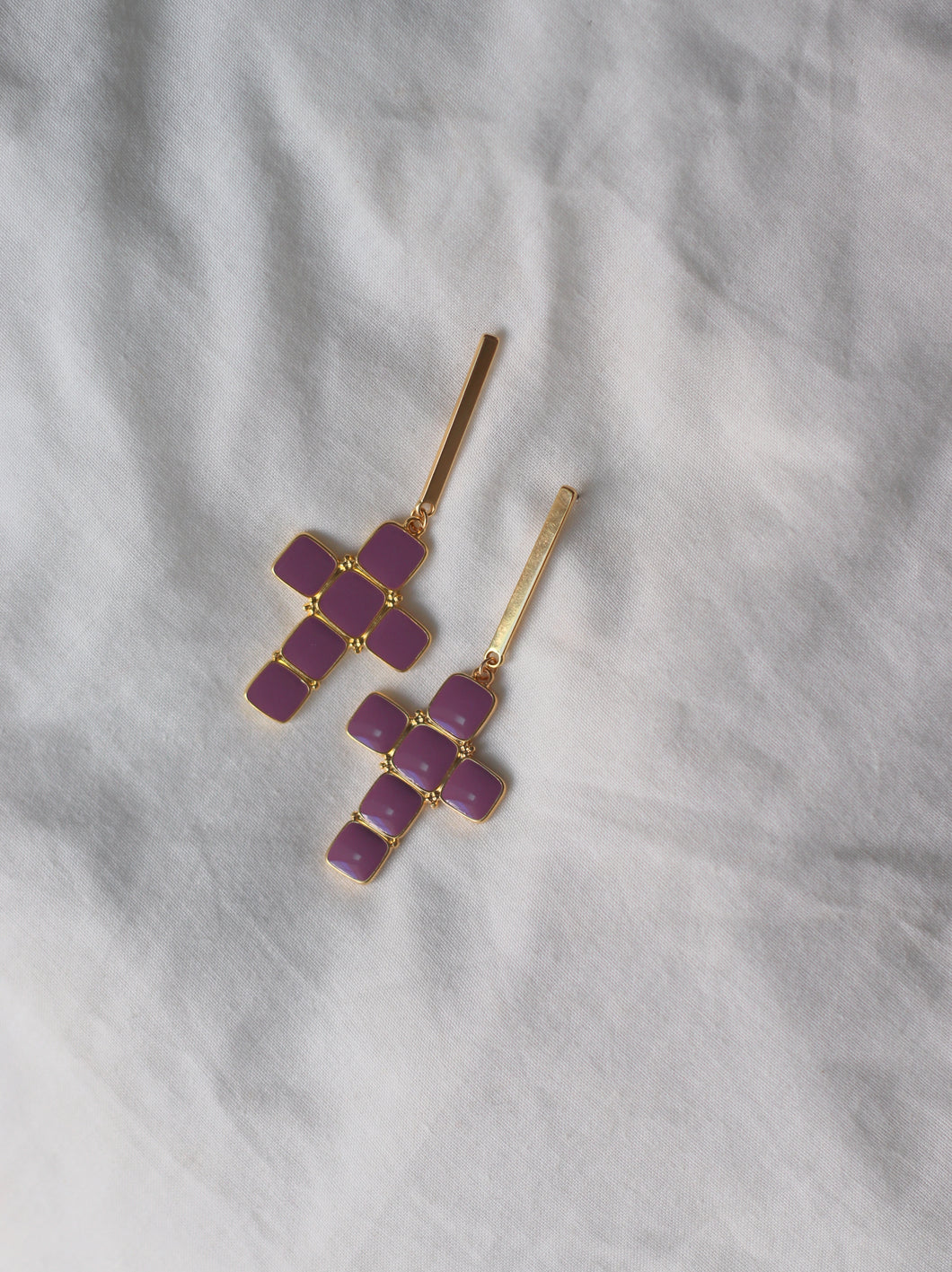 Pendientes barra JAIPUR - Plata 925 baño oro 18K - par 33€