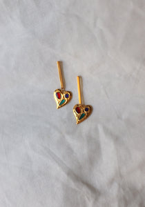 Pack: Collar + pendientes barra RAMPUR - Plata  925 baño oro 18k