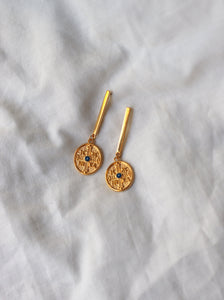PACK: COLLAR + PENDIENTES BARRA DELHI - PLATA BAÑO ORO 24K