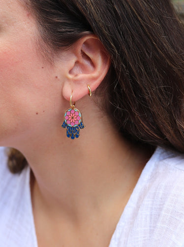 PENDIENTES ARO 14mm HISHAM - PLATA BAÑO ORO 24K