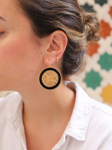 PENDIENTES ARO 12mm SULAYMAN - PLATA BAÑO ORO 24K- par 39€
