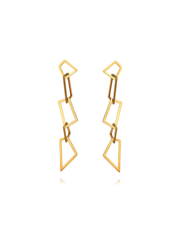 PENDIENTES BARBATE - ACERO DORADO INOXIDABLE BAÑO ORO