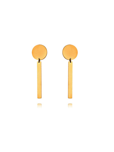 PENDIENTES JEREZ - ACERO DORADO INOXIDABLE BAÑO ORO