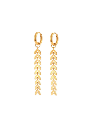 PENDIENTES SANLÚCAR - ACERO DORADO INOXIDABLE BAÑO ORO