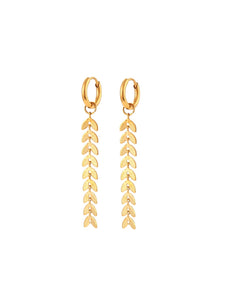 PENDIENTES SANLÚCAR - ACERO DORADO INOXIDABLE BAÑO ORO