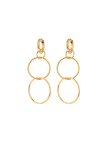 PENDIENTES EL PALMAR - ACERO DORADO INOXIDABLE BAÑO ORO