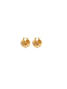 PENDIENTES ACERO DORADO PERLA