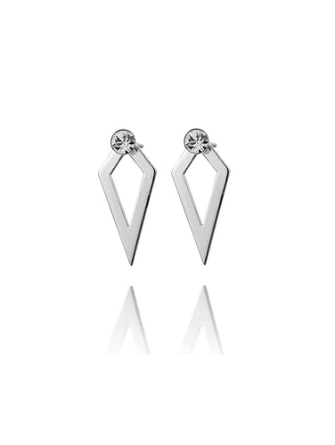 Pendientes rombo circonita - Plata 925