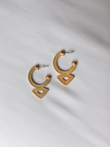Pendientes aros CASABLANCA - Plata 925 baño oro 18K