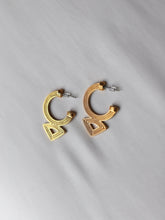 Cargar imagen en el visor de la galería, Pendientes aros CASABLANCA - Plata 925 baño oro 18K