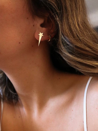 Pendientes estrella - Plata 925 baño oro 18k