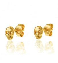 Cargar imagen en el visor de la galería, Pendientes calavera - Plata 925 baño oro 18K - par 19€ unidad 10€