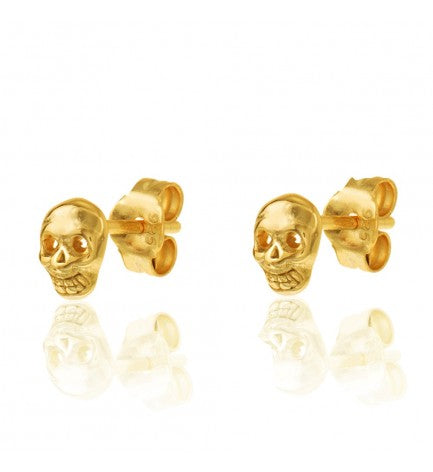 Pendientes calavera - Plata 925 baño oro 18K - par 19€ unidad 10€