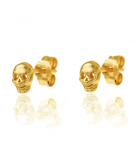 Pendientes calavera - Plata 925 baño oro 18K - par 19€ unidad 10€