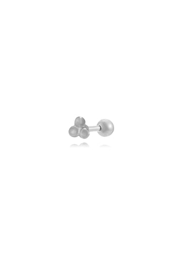 Pendiente piercing bolitas 4,5mm - Acero plateado 316L baño plata rodiada