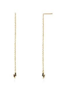 PENDIENTES CADENA RAYO CIRCONITA 55 mm - PLATA 925 BAÑO 24K - par 22€ unidad 11,50€