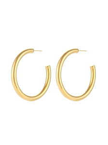 Pendientes aros 50 mm · Acero dorado baño oro 18K