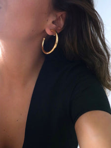 Pendientes aros 50 mm · Acero dorado baño oro 18K