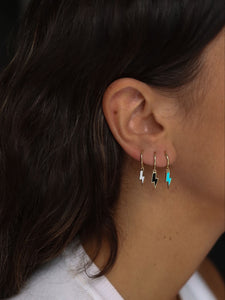 PENDIENTES ARO RAYO TURQUESA - 11 mm - PLATA 925 BAÑO ORO 24K - par 30€ unidad 15,50€
