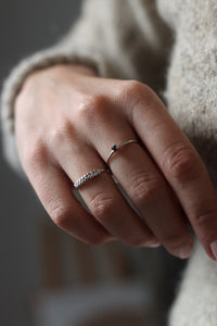 Anillo circonita negra · Plata 925 · Talla 10 y 12