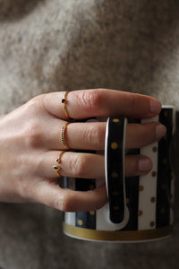 Anillo circonitas negras - Plata 925 - Talla 16