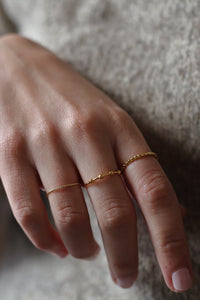 Anillo trenzado · Plata 925 baño oro 18K · Talla 10, 12, 14 y 16