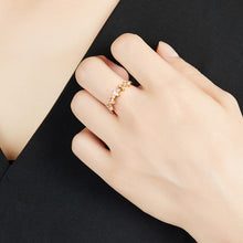 Cargar imagen en el visor de la galería, Anillo circonitas - Plata 925 baño oro 18k - Talla 14 y 16